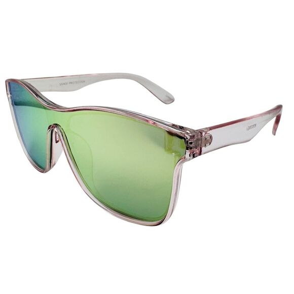 7012 l Green/Pink Sporty Mirrored Lens Unisex Sunglasses - Picture 2 of 5